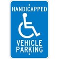 National Marker Co Aluminum Sign - Handicapped Vehicle Parking - .08in Thick,  TM10J